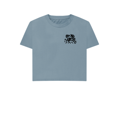 Stone Blue Printed T-shirt Front