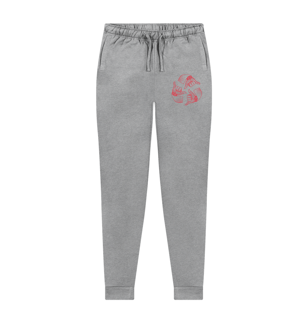 Athletic Grey Printed Mens Joggers Front