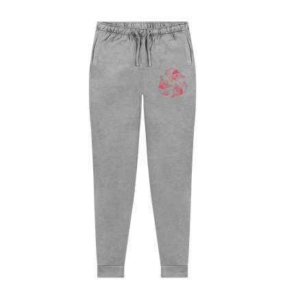 Athletic Grey Printed Mens Joggers Front