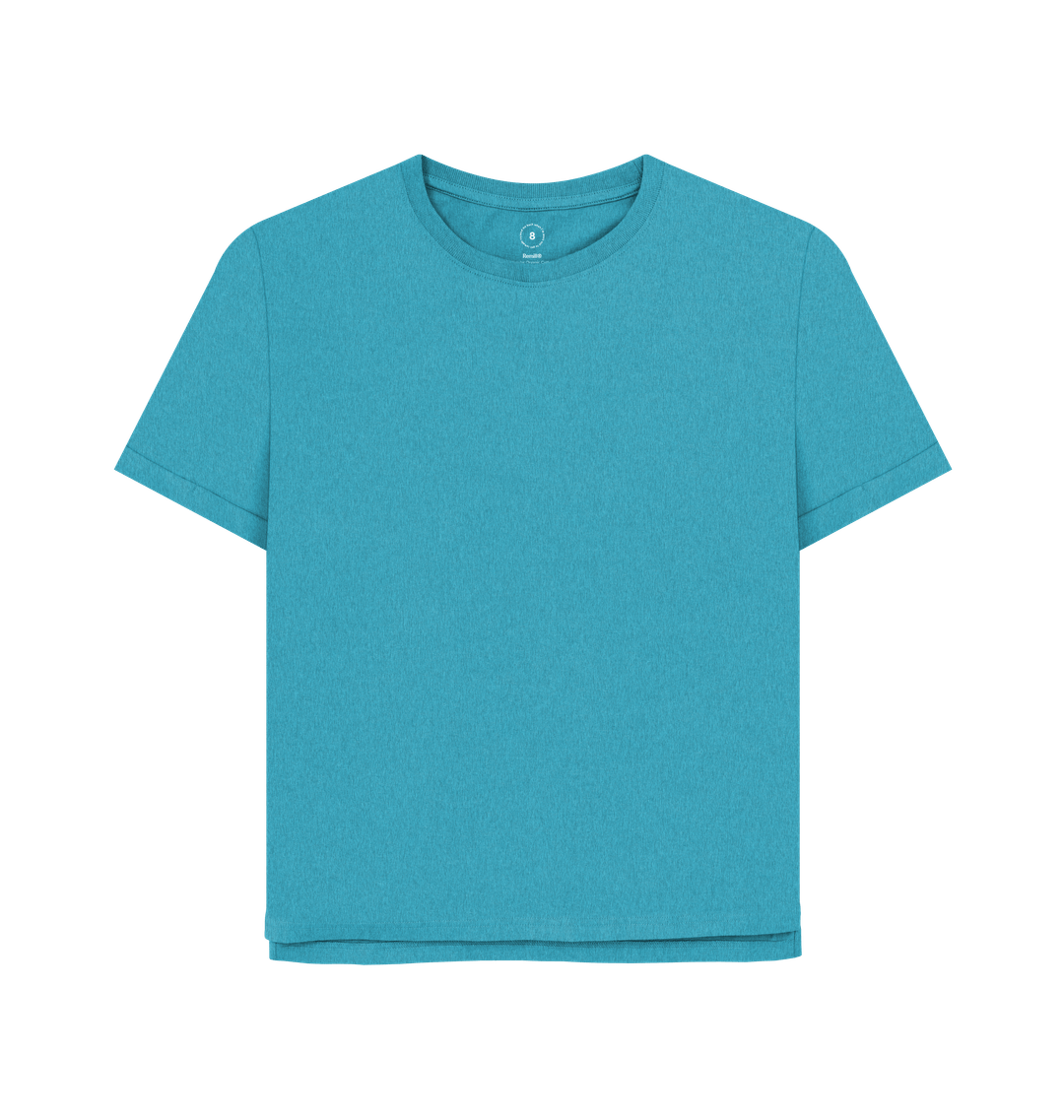 Ocean Blue Plain Women's Remill\u00ae Relaxed Fit T-shirt