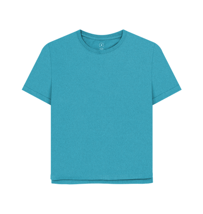 Ocean Blue Plain Women's Remill\u00ae Relaxed Fit T-shirt