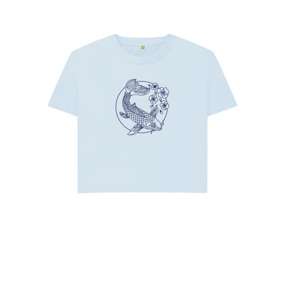 Sky Blue Koi Fish - Women's Boxy T-Shirt