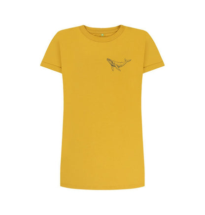 Mustard Blue Whale - Women's T-shirt Dress