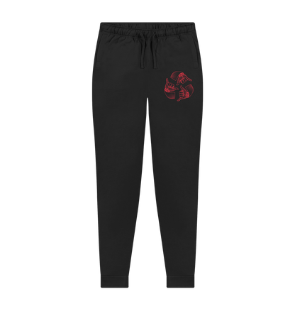 Black Printed Mens Joggers Front