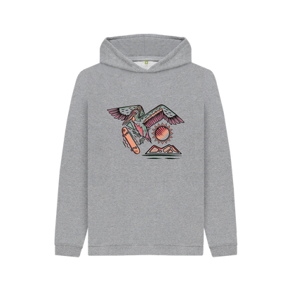 Athletic Grey Printed Kids Hoodie