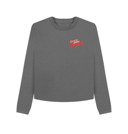 Slate Grey Printed Boxy Jumpers