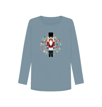 Light blue long-sleeved shirt with nutcracker design