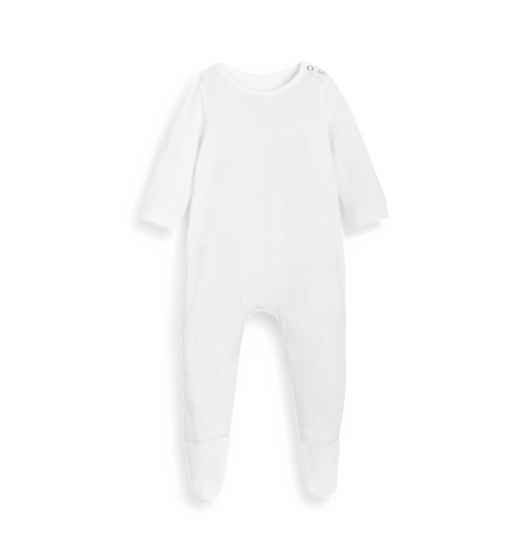 White Plain Baby Sleepsuit