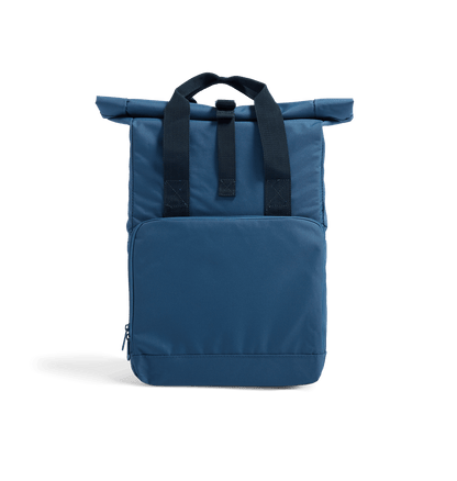 Airforce Blue Plain Recycled Twin handle Roll-Top Backpack