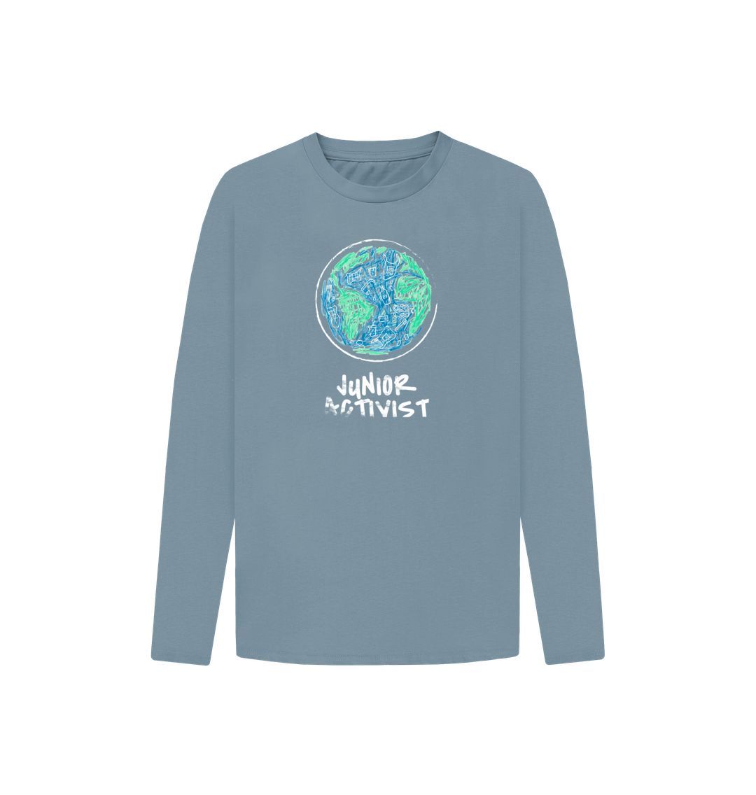 Stone Blue Plastic Sea Activist - Unisex Kids Long Sleeve T-Shirt