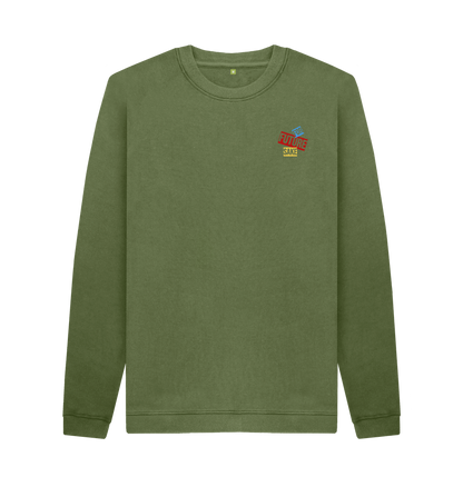 Khaki Printed Sweater Front