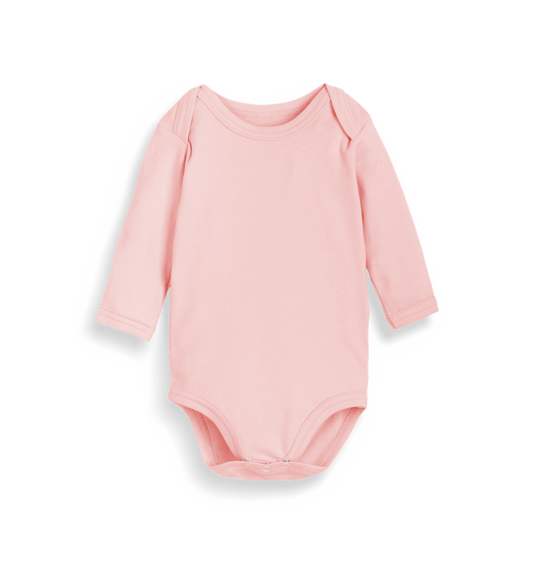 Organic Powder Pink Plain Baby Organic Long Sleeve Bodysuit