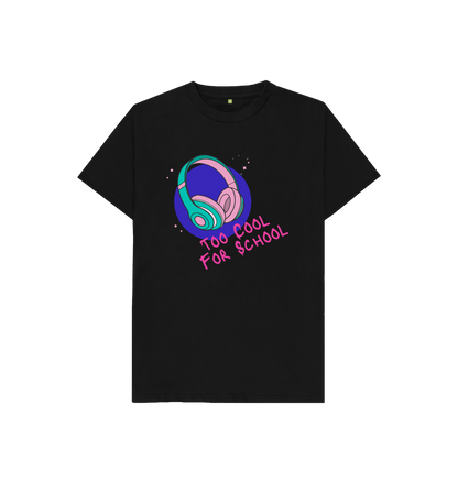 Black Printed Kids T-Shirt Front