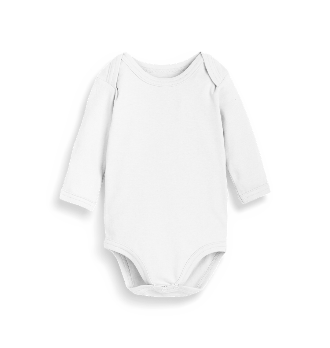 Organic White Plain Baby Organic Long Sleeve Bodysuit