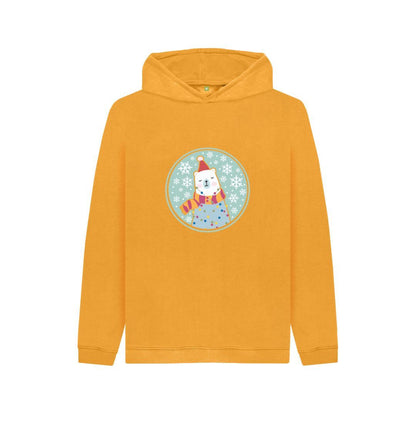 Mustard Cosy Polar Bear - Unisex Kids' Pullover Hoody