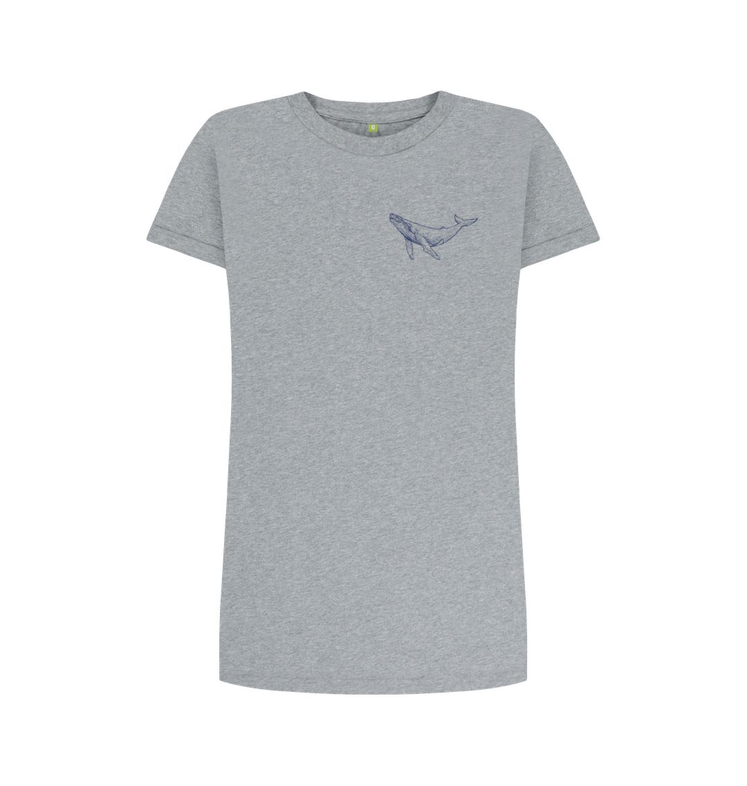 Athletic Grey Blue Whale - Women's T-shirt Dress