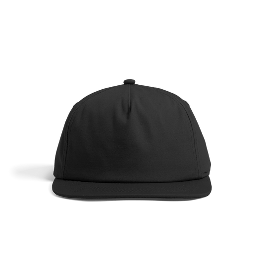 Black Plain 5 Panel Cap