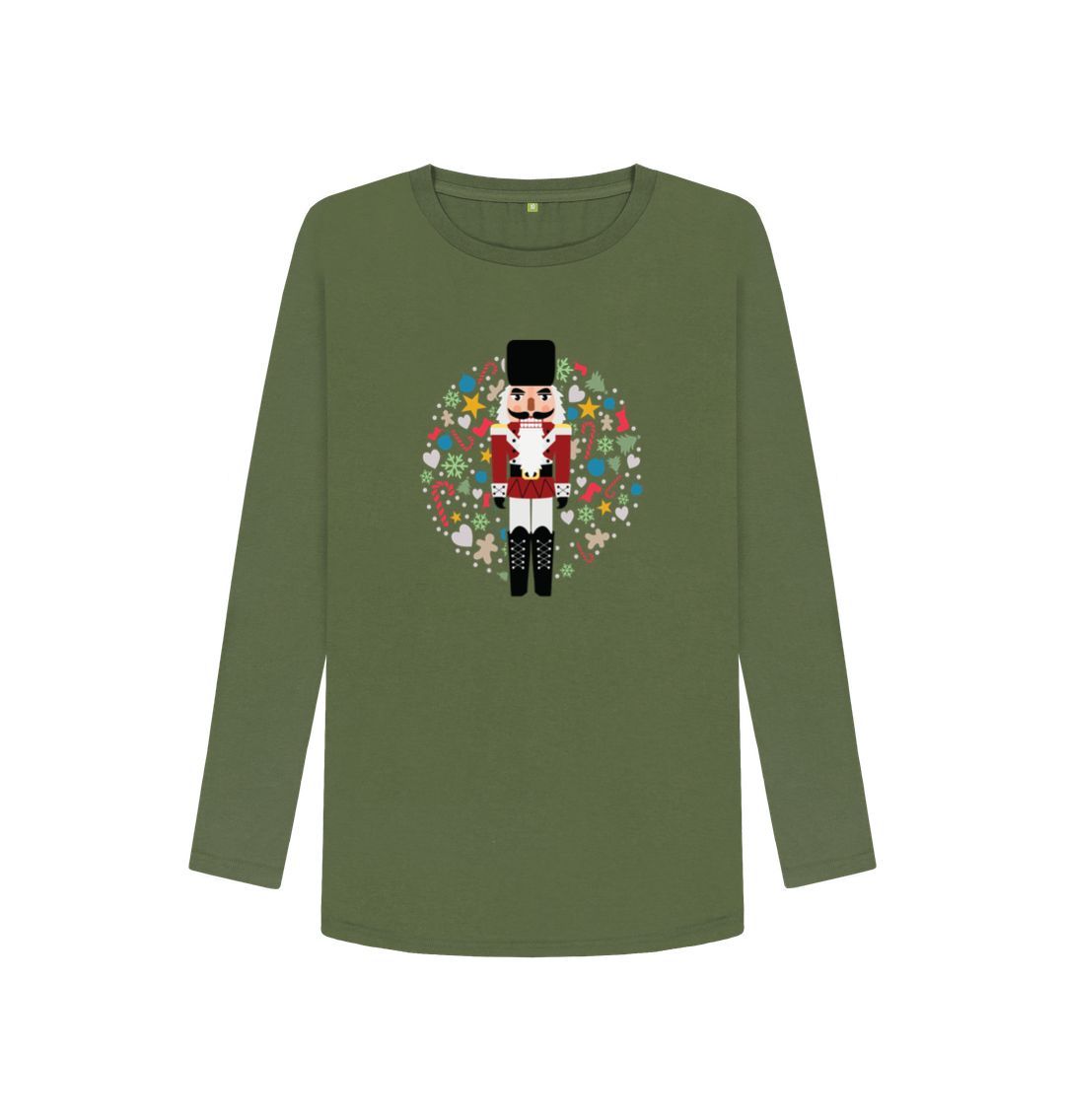 Khaki Christmas Toy Soldier - Women's Long Sleeve T-shirt