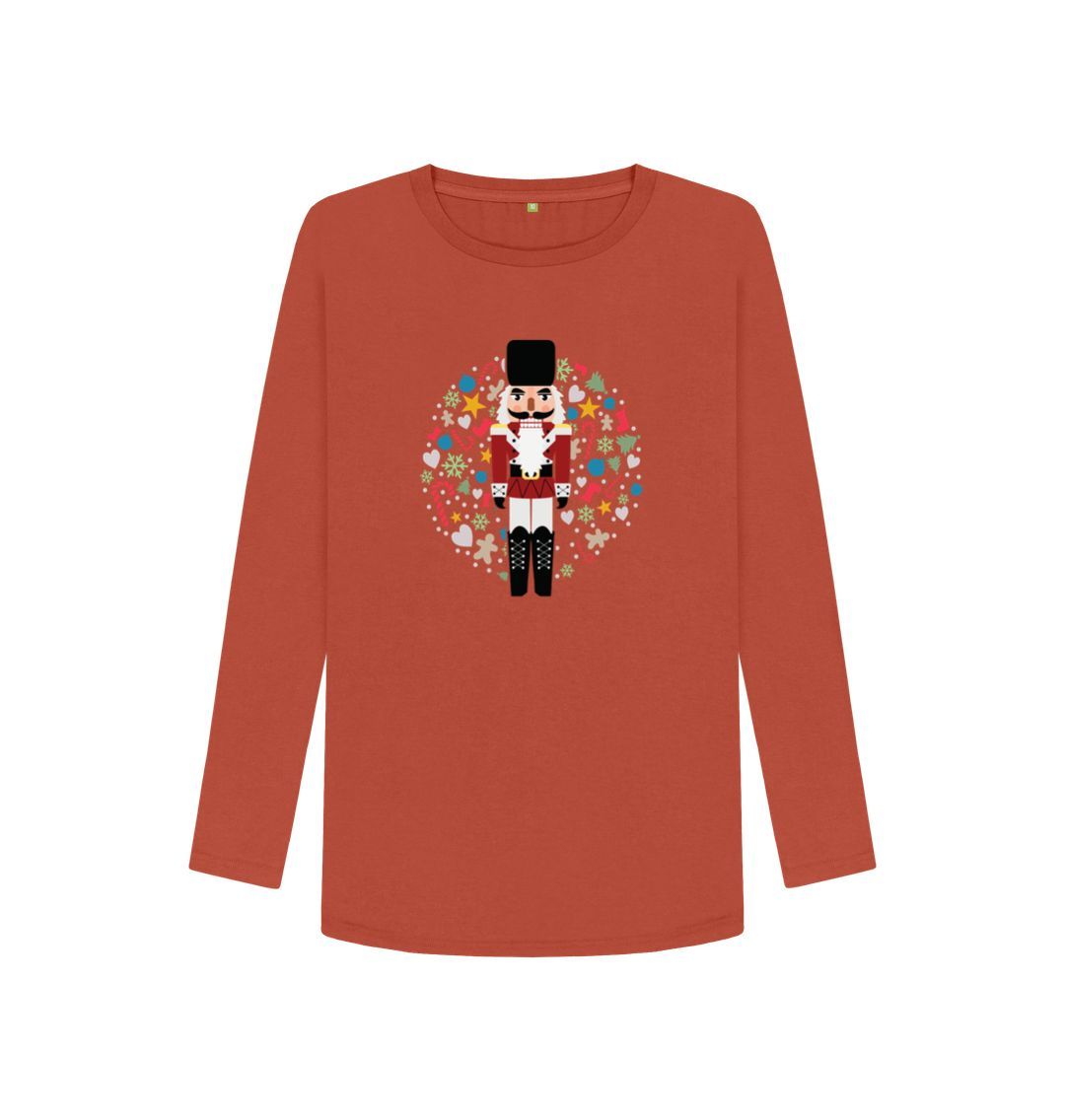 Rust Christmas Toy Soldier - Women's Long Sleeve T-shirt