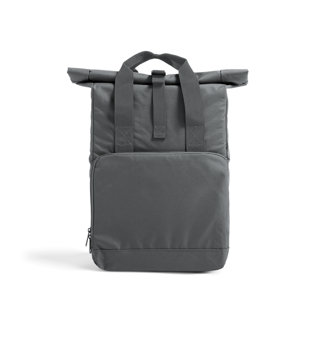 Graphite Grey Plain Recycled Twin handle Roll-Top Backpack