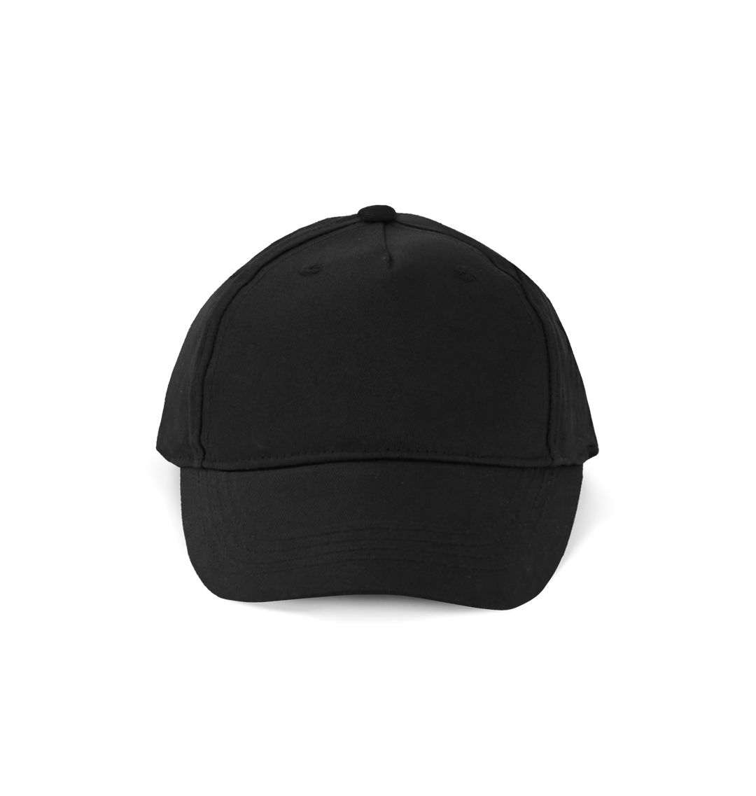 Black Plain Junior 5-panel Cap